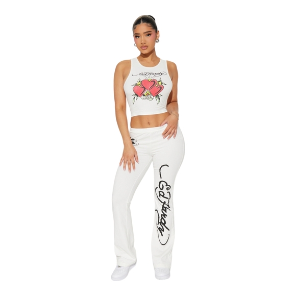 ED HARDY LOVER PANT SET- WHITE SIZE XL - Picture 3 of 12